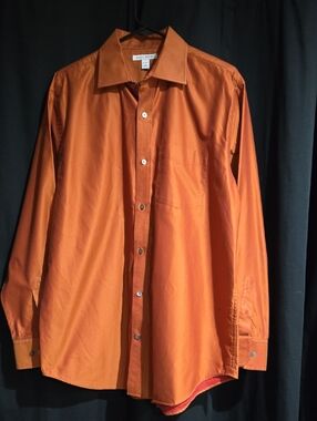 Banana Republic Men’s Orange Copper Long-Sleeve Dress Shirt